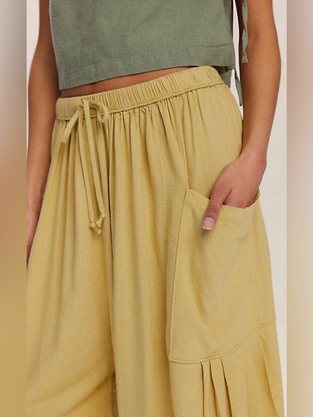 Free People Wide-Leg Drawstring Pants - Barrel style - Size Small NWT